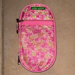 Laura Ashley Pink and Green Floral Pouch